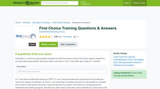 First Choice Training Questions & Answers - ProductReview.com.au