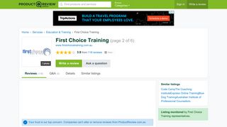 First Choice Training Reviews (page 2) - ProductReview.com.au