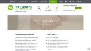 Career Opportunities - First Citizens Bank