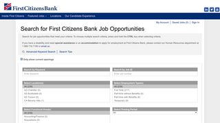 Search for First Citizens Bank Job Opportunities