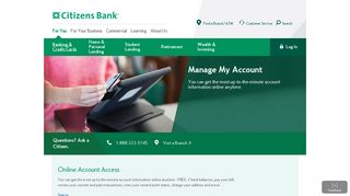 Manage My Credit Card Account | Citizens Bank