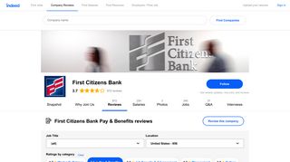 Working at First Citizens Bank: 188 Reviews about Pay & Benefits ...