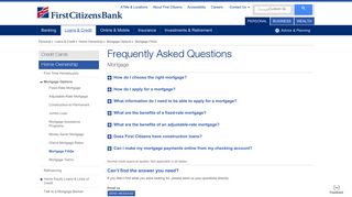 Mortgage FAQs | First Citizens Bank