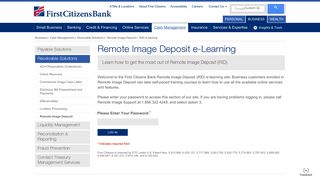 Remote Image Deposit (RID) e-Learning | First Citizens Bank