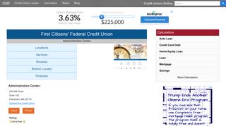 First Citizens' Federal Credit Union - Credit Unions Online