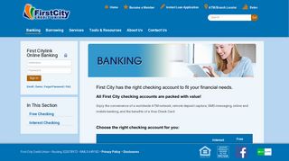 First City Credit Union - Banking - Checking
