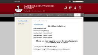 FirstClass Help / FirstClass Help - Campbell County School District