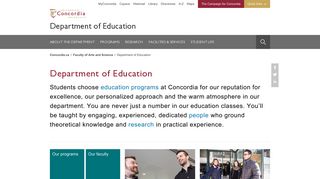 Department of Education - Concordia University