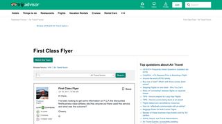 First Class Flyer - Air Travel Forum - TripAdvisor