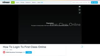How To Login To First Class Online on Vimeo