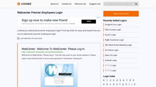 Webcenter Premier Employees Login