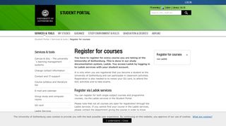 Register for courses – Student Portal