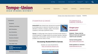 Students / Grades - StudentVUE/Synergy & Canvas - Tempe Union ...