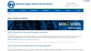back to school (Waterloo Region District School Board)