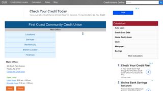 First Coast Community Credit Union - Palatka, FL - Credit Unions Online