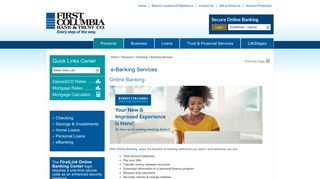 Banking Services - First Columbia Bank And Trust