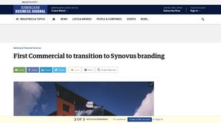 First Commercial Bank to be rebranded as Synovus - Birmingham ...