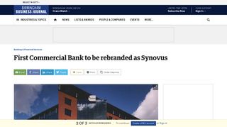 First Commercial Bank to be rebranded as Synovus - The Business ...