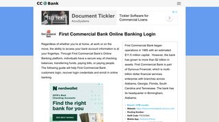 First Commercial Bank Online Banking Login - CC Bank