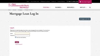 Mortgage Loan Log In | First Commonwealth Bank