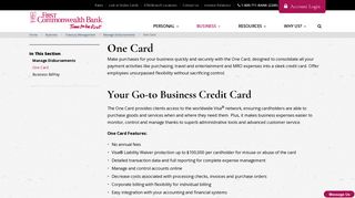 One Card: Business Credit Card | First Commonwealth Bank