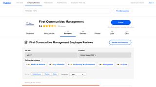 Working at First Communities Management: 102 Reviews | Indeed.com