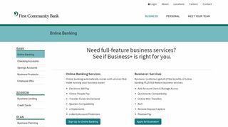 Business Online Banking | First Community Bank, SC & GA