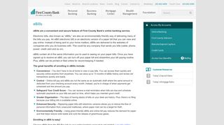Online Banking - eBills - First County Bank