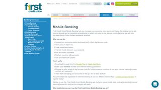 Mobile Banking | First Credit Union