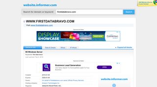 firstdatabravo.com at WI. IIS Windows Server - Website Informer