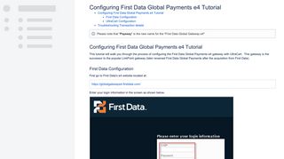 Configuring First Data Global Payments e4 Tutorial - UltraCart ...