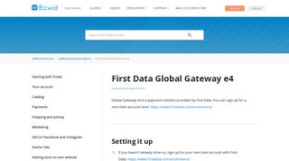 First Data Global Gateway e4 – Ecwid Help Center - Ecwid Support