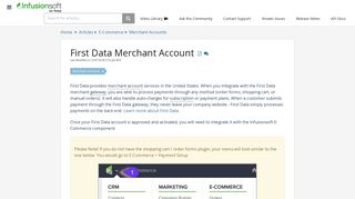 First Data Merchant Account | Infusionsoft Pro