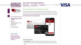 Money Network®, A First Data Company | APA Visa® Paycard Portal®