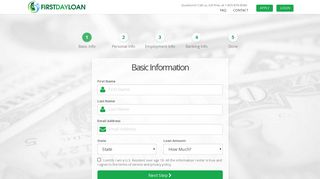 APPLY - FirstDayLoan.com | Short Term Consumer Loan Provider.