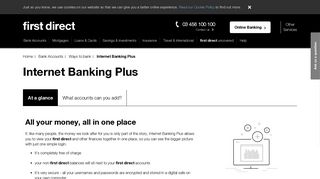 Internet Banking Plus | first direct