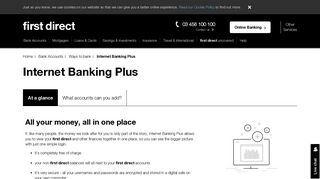 internet banking plus - faqs - First Direct