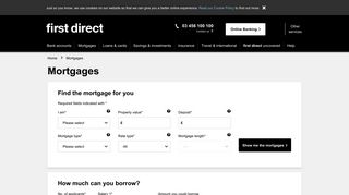Mortgages | A range of mortgages nicely arranged | first direct