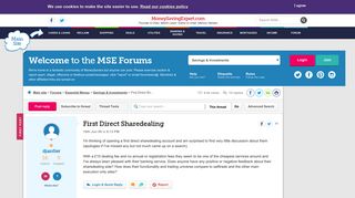 First Direct Sharedealing - MoneySavingExpert.com Forums
