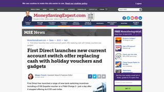 First Direct launches new current account switch offer replacing cash ...