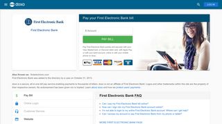 First Electronic Bank: Login, Bill Pay, Customer Service and Care Sign-In