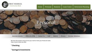 Personal – First Federal Community Bank