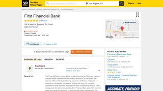 First Financial Bank 106 W Main St, Eastland, TX 76448 - YP.com