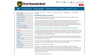 Health Savings Accounts | Personal Finance Center | First Financial ...