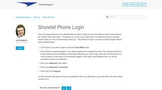 Shoretel Phone Login – FirstFleet Support