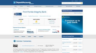 First Florida Integrity Bank Reviews and Rates - Florida