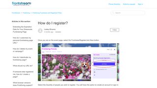 How do I register? – FrontStream