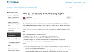 How do I deactivate my fundraising page? – FrontStream