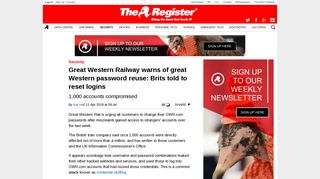 Great Western Railway warns of great Western password reuse ...