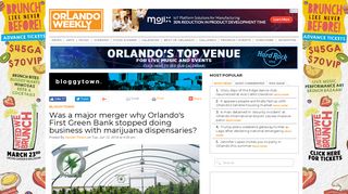 Was a major merger why Orlando's First Green Bank stopped doing ...
